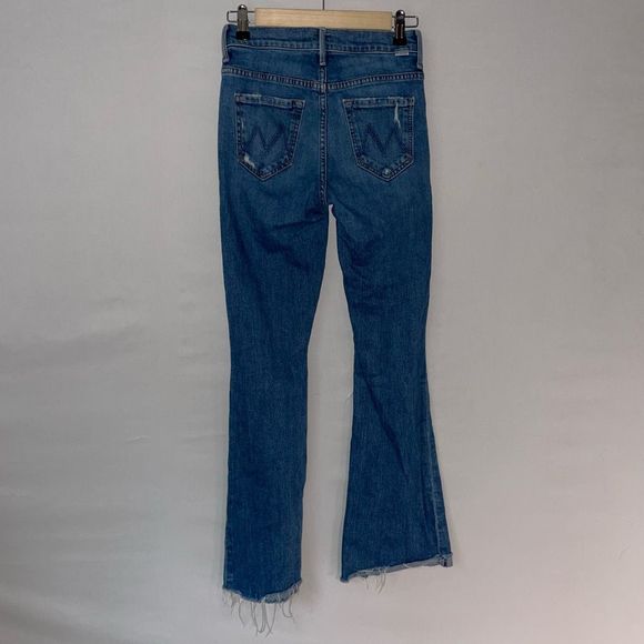 MOTHER The Weekender Fray Mid Rise Flare Blue Jeans, women's size 24 - Picture 6 of 12